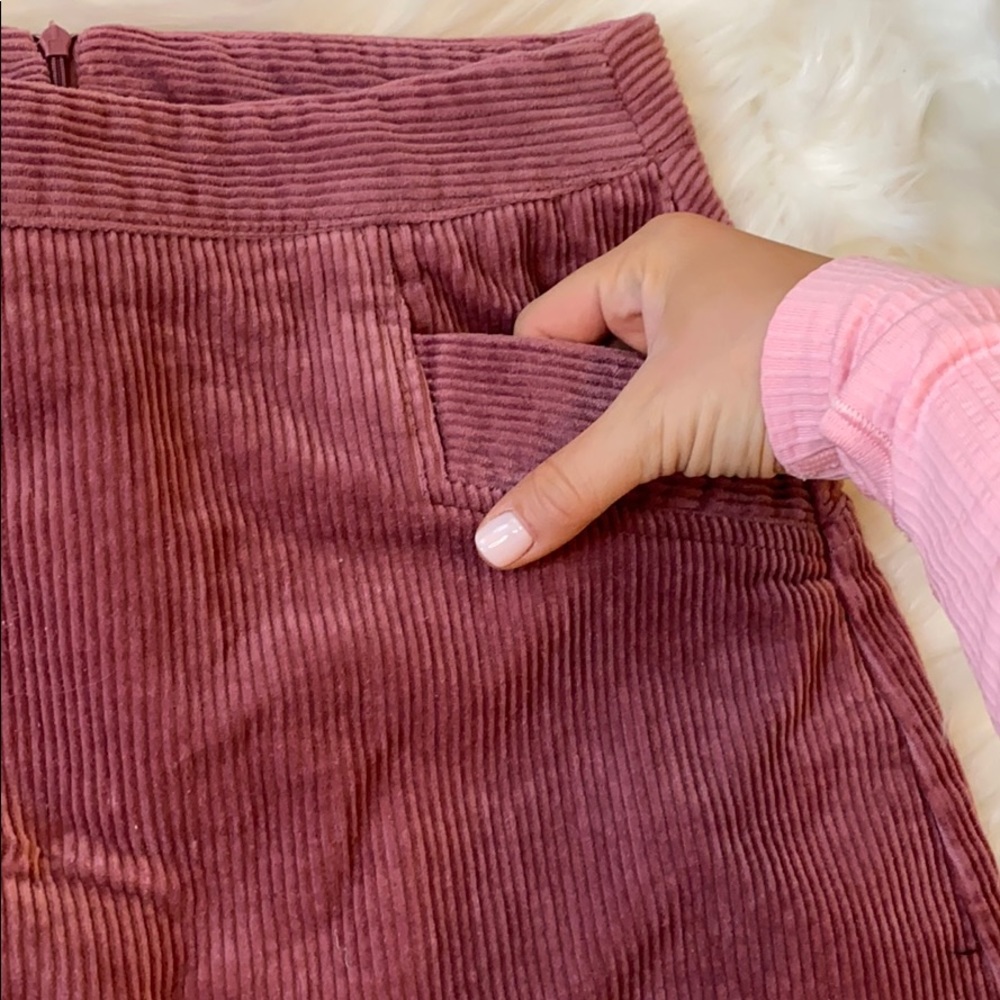 Corduroy Muave Mini Skirt - Picture 4 of 8